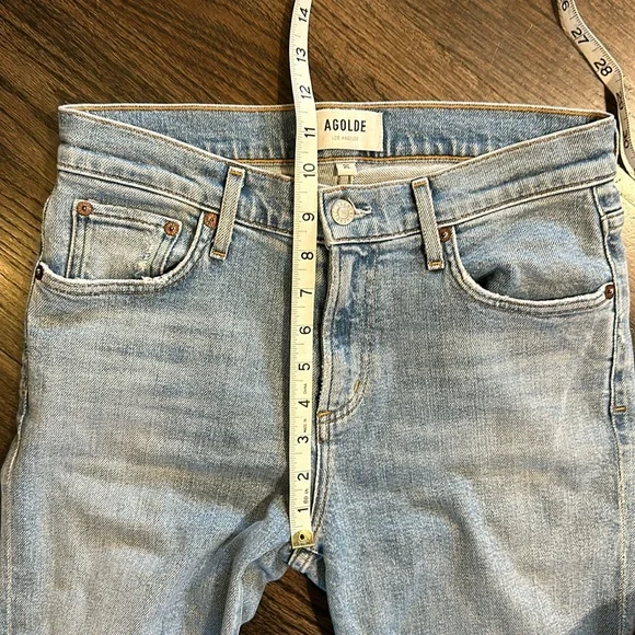 Agolde Toni Pristine Blue Mid Rise Straight Leg Jeans Women’s Size 26 - Picture 6 of 12